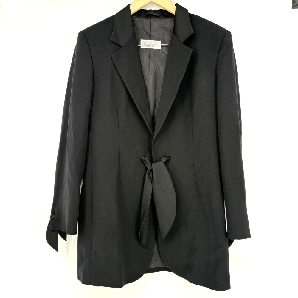 Federica Tosi Woman Blazer Black Size 12 Made In Italy/Pure New Wool
